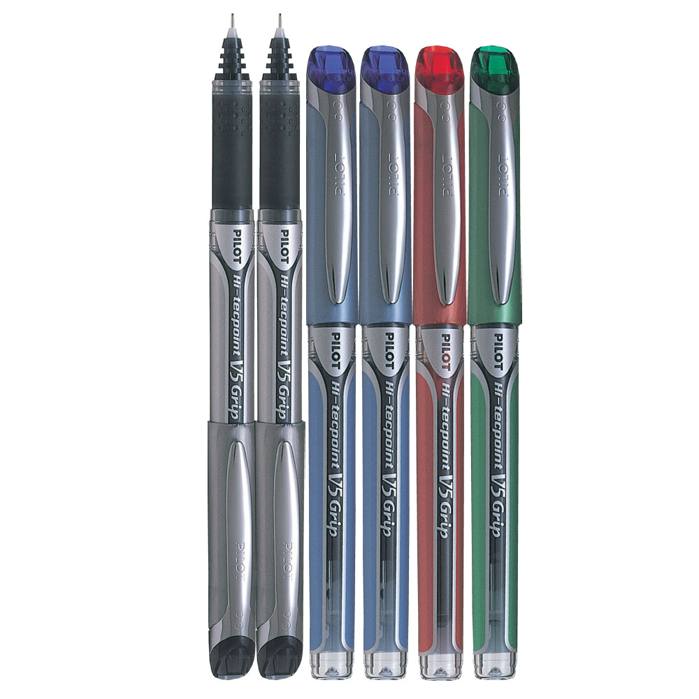 Image of Pilot Hi-Tecpoint Rollerball Pens, Grip, V5, Assorted, 6/Pack