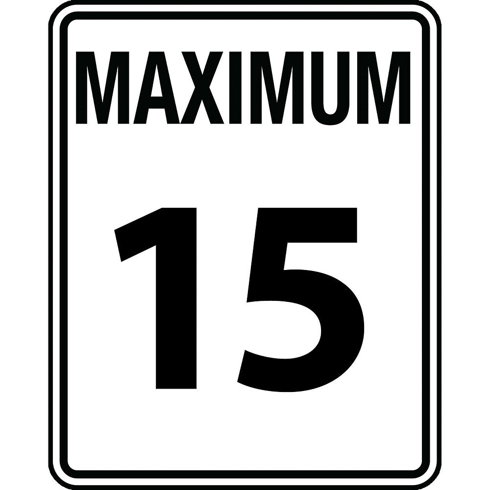 Image of Accuform Signs Maximum 15 Speed Limit Sign, 24" x 30", Aluminum, Bilingual