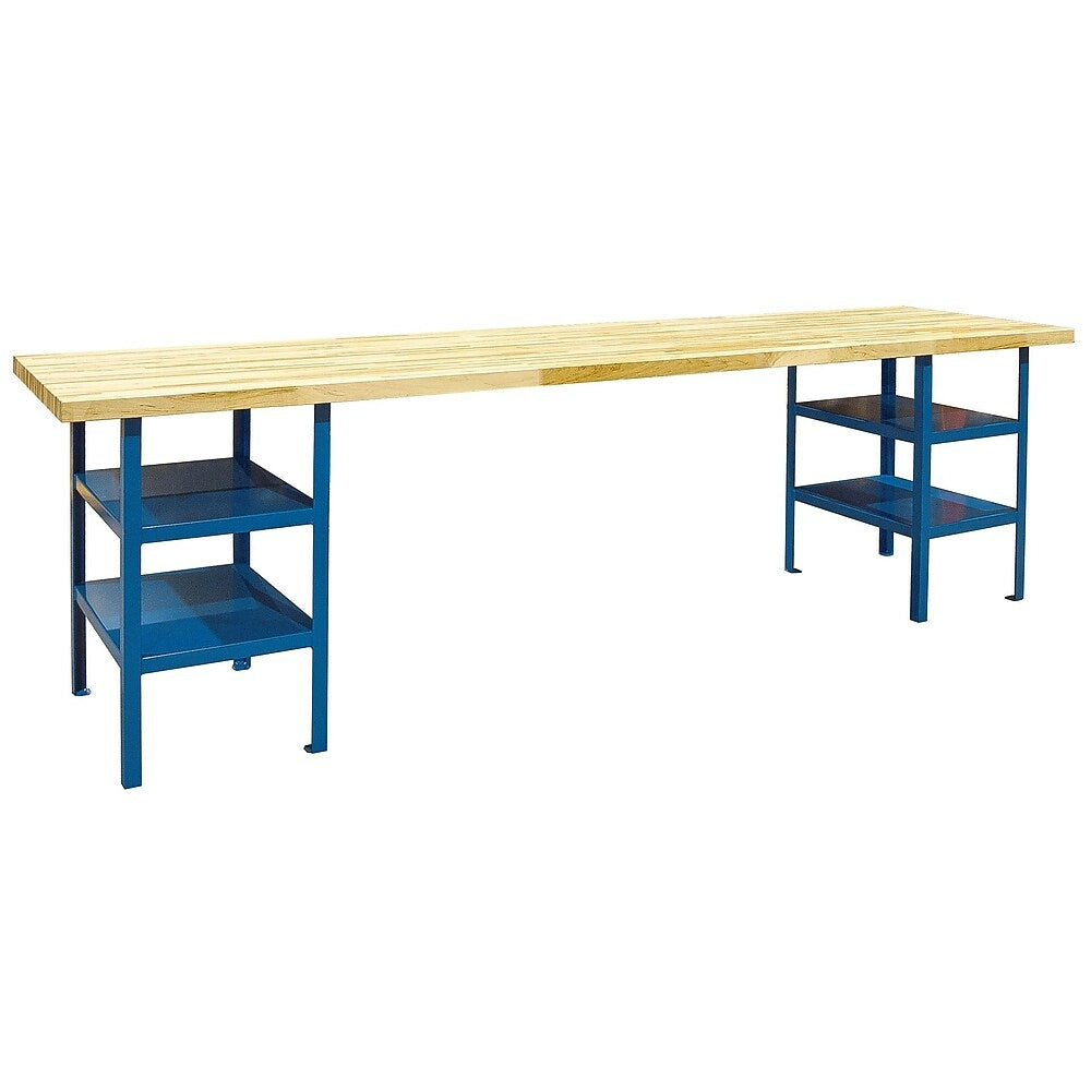 Image of Kleton Extra Heavy-Duty Workbenches - Pedestal Benches, 2500 Lbs. Cap., 120" W x 30" D, 34" H, Blue