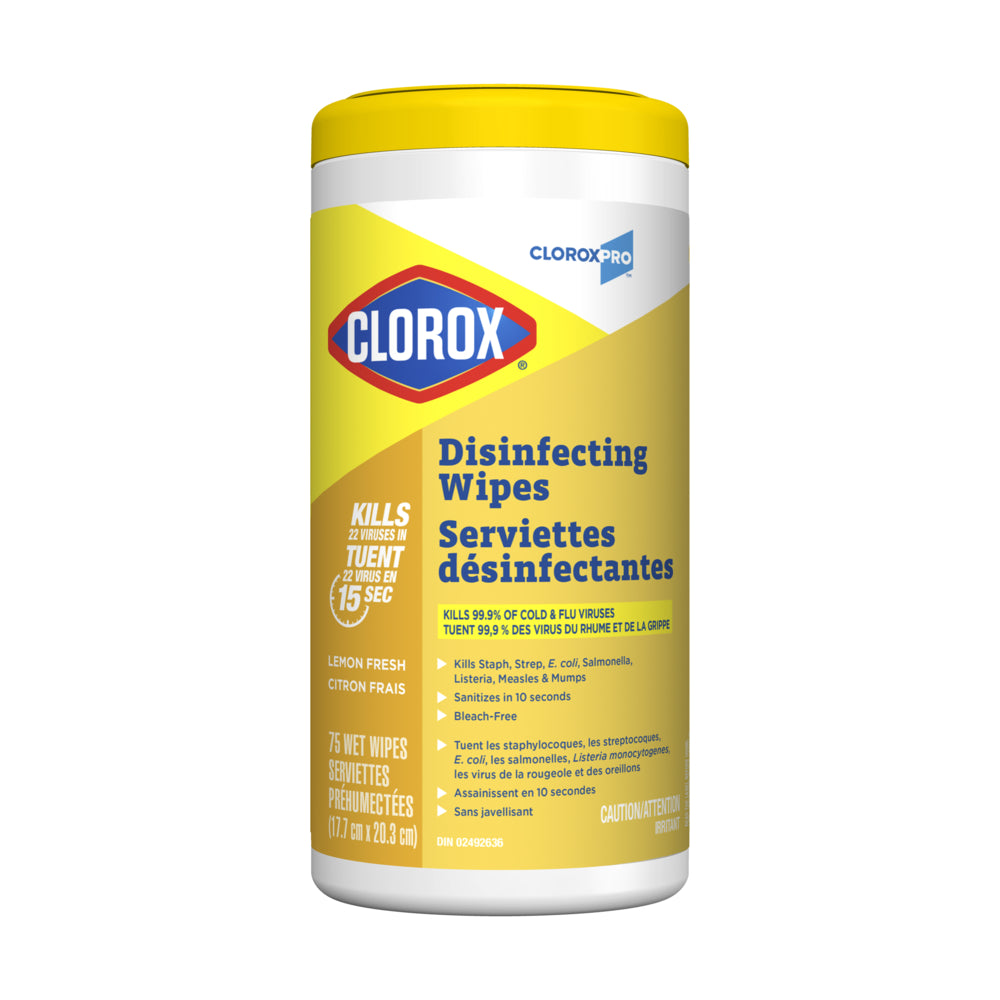 Image of Clorox Commercial Solutions Disinfecting and Cleaning Wipes - Lemon Scent - 75 Pack