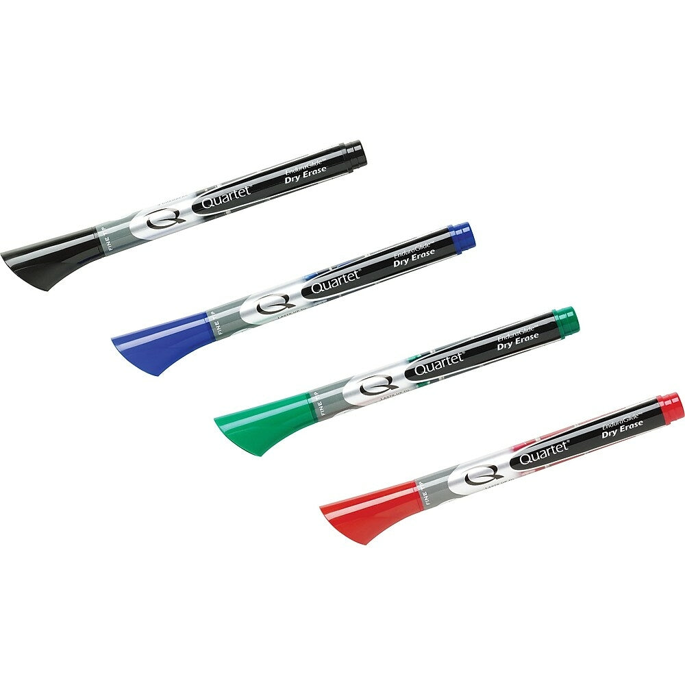 Image of Quartet EnduraGlide Dry-Erase Markers - Fine Tip - Assorted Colours - 4 Pack