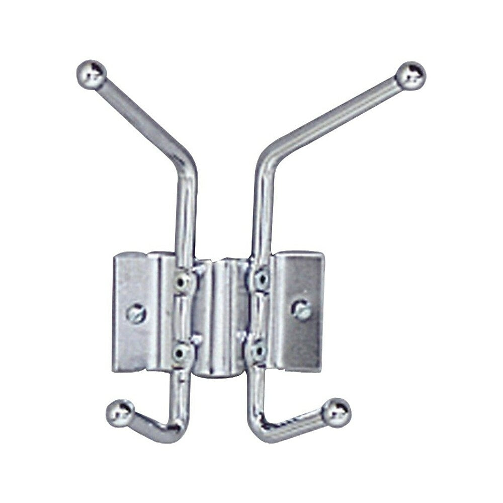 Image of Safco 2-Hook Wall Rack Coat Hook, Chrome, White