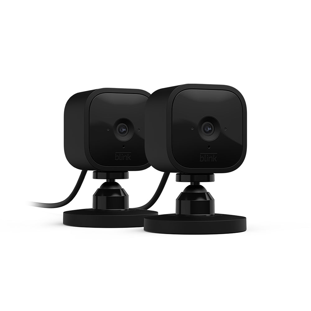 Image of Amazon Blink Mini Compact Indoor 1080P Smart Security Camera - Black - 2 Cameras