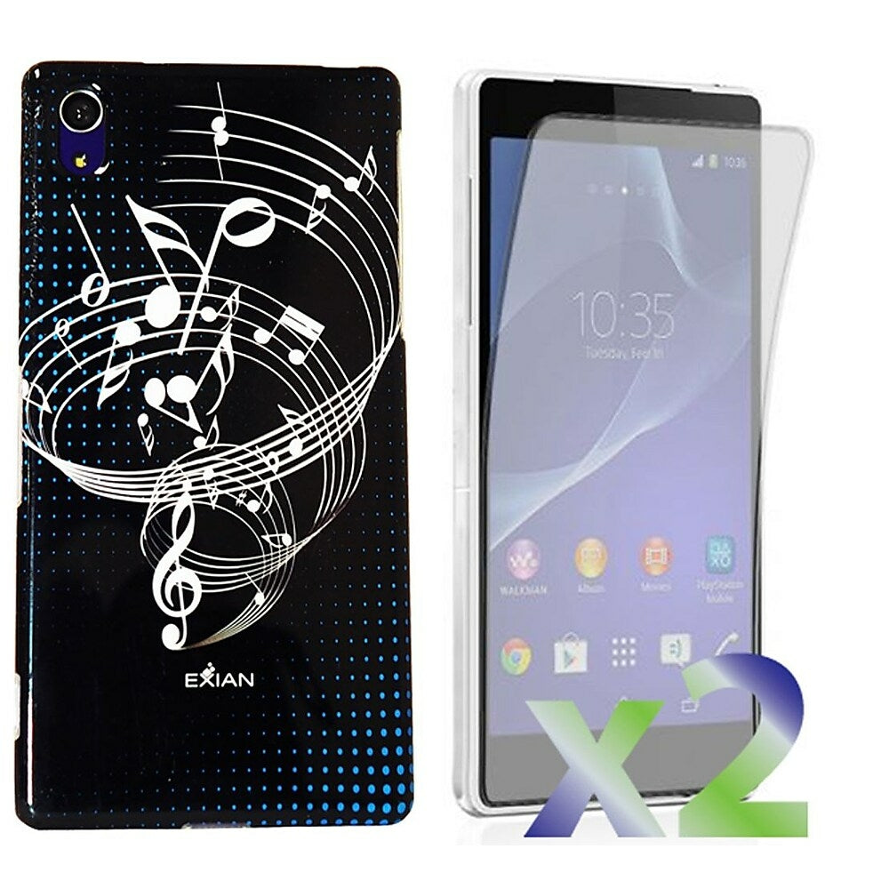 Image of Exian Musical Notes Case for Sony Xperia Z2 - Black