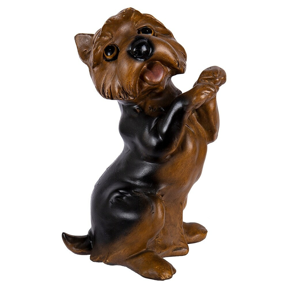 Image of Truu Design Standing Yorkie Dog Figurine, 8.5 inches, Brown