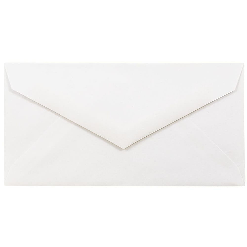 Image of JAM Paper Monarch Envelopes, 3.88 x 7.5, Strathmore Bright White Wove with V-Flap 1000 Pack (195201B)