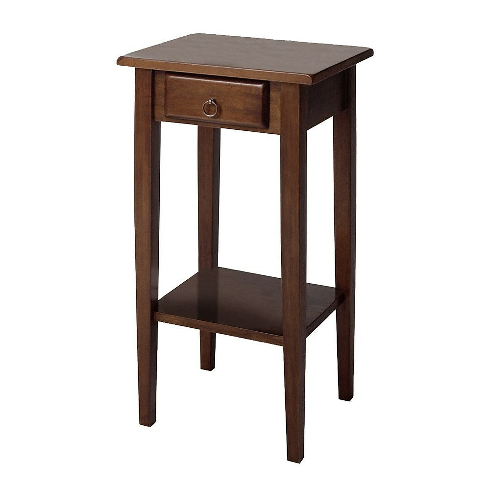 Image of Winsome Regalia Accent Table With Drawer/Shelf, Antique Walnut, Brown