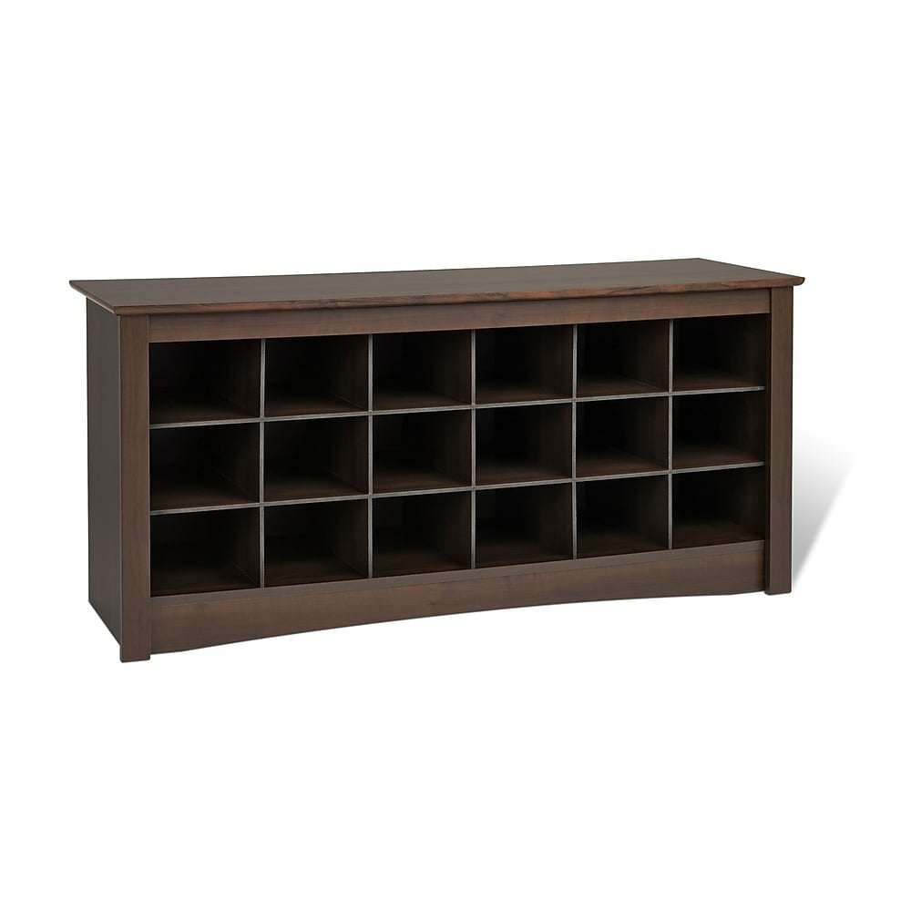 Image of Prepac Composite Wood Shoe Storage Cubbie Bench - Espresso