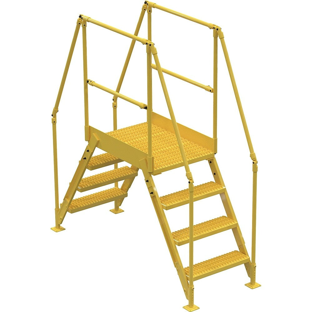 Image of Vestil Crossover Ladder, Platform Height: 40", Overall Span: 67 " (COL-4-36-14), Yellow