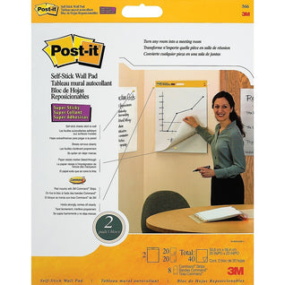 Post-it Self Stick Easel Pad with Built in Carry Handle, 25 x 30-1/2,  White, 30 Sheets Per Pad