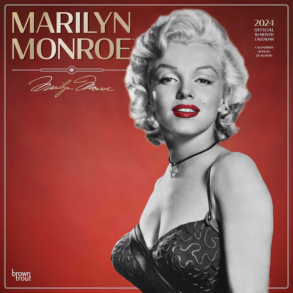 Image of BrownTrout Canada 2024 Marilyn Monroe Monthly Square Wall Calendar - 12" x 12" - Assorted - Bilingual