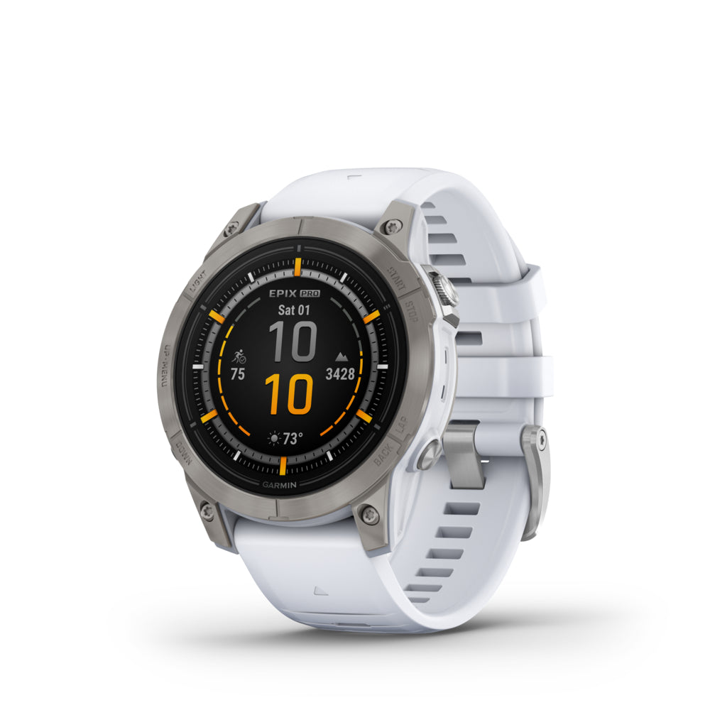 Image of Garmin Epix Pro Watch - 47 mm - Sapphire Edition - Titanium with Whitestone Band