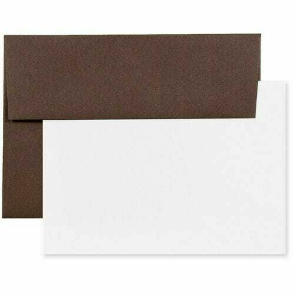 Image of JAM Paper Blank Greeting Cards Set - A6 Size - 4.75" x 6.5" - Chocolate Brown Recycled - 25 Pack, Brown_74094