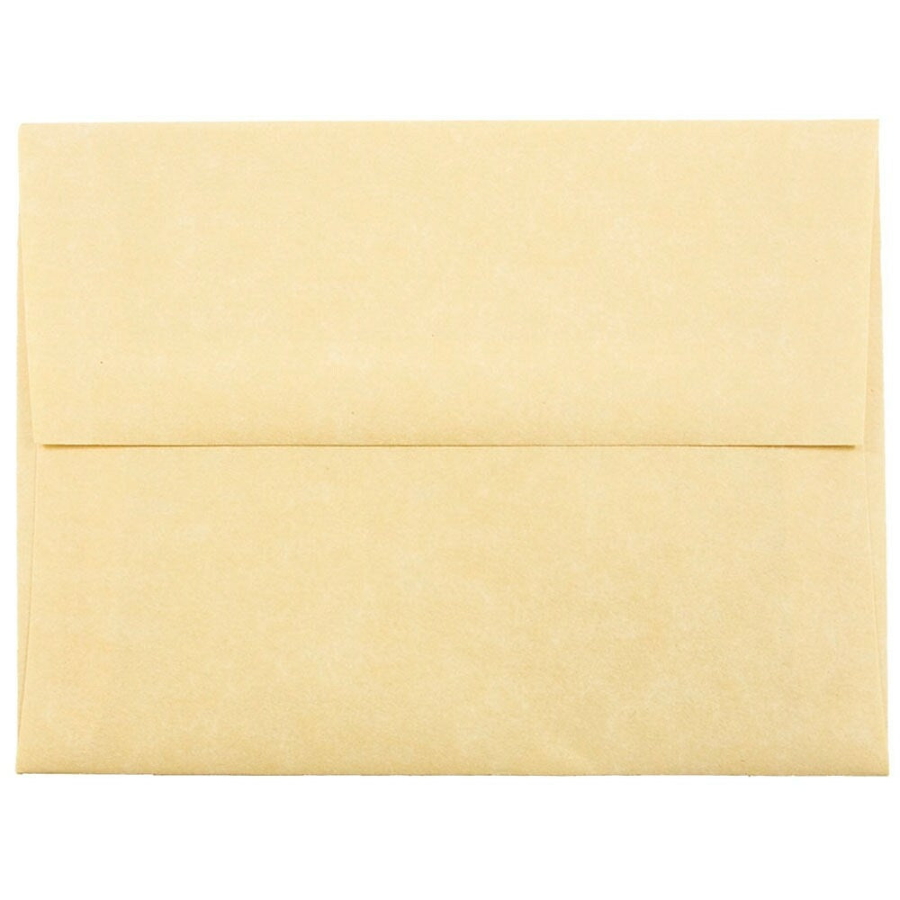 Image of JAM Paper A2 Invitation Envelopes, 4.38 x 5.75, Parchment Antique Gold Yellow Recycled, 100 Pack (55574g)