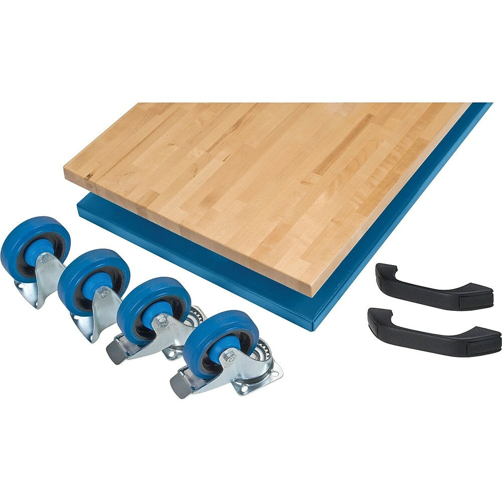 Image of Mobile Cabinet Benches, Cabinet, Steel, Hardwood, Blue