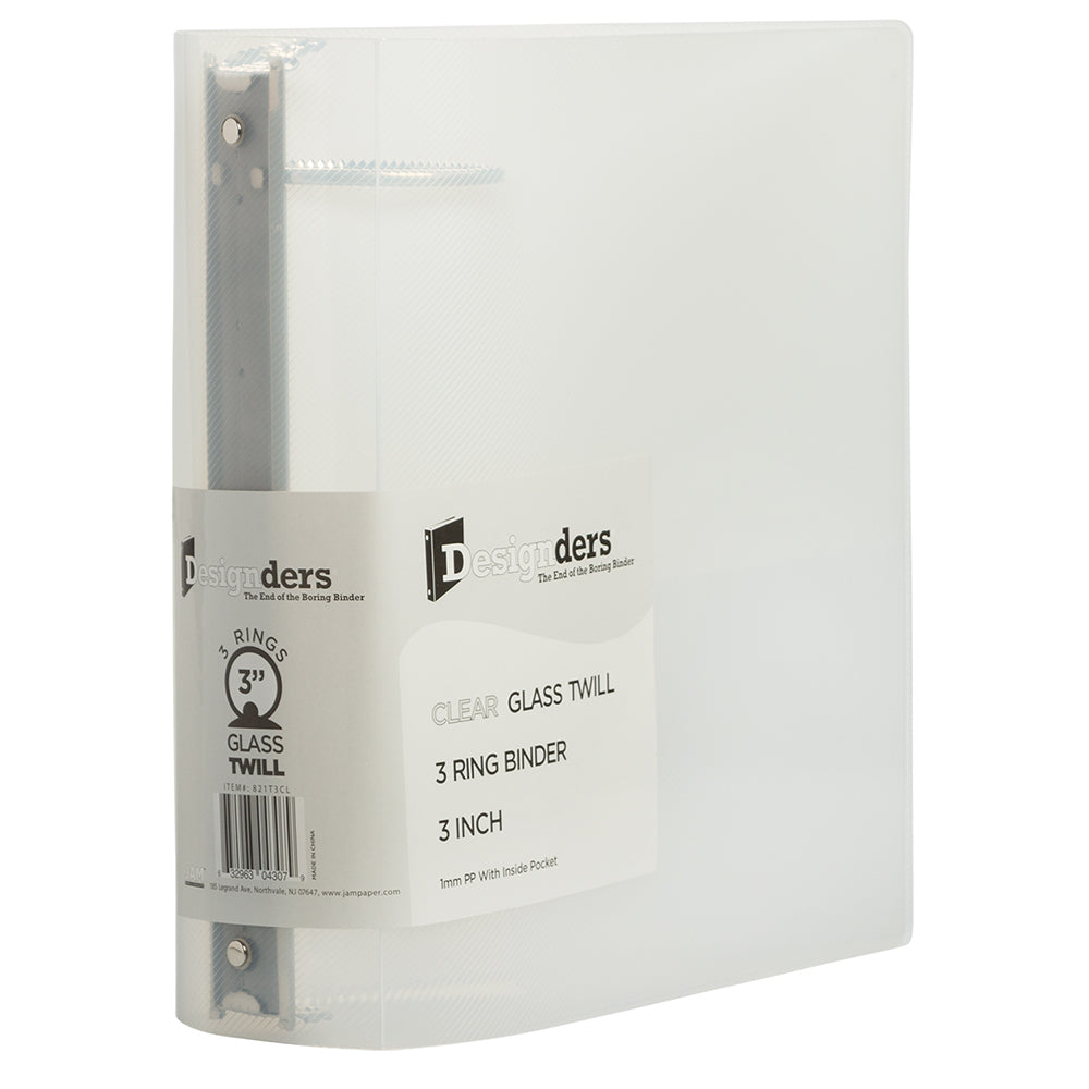 Image of JAM Paper Standard 3" 3-Ring Flexible Poly Binder - Clear