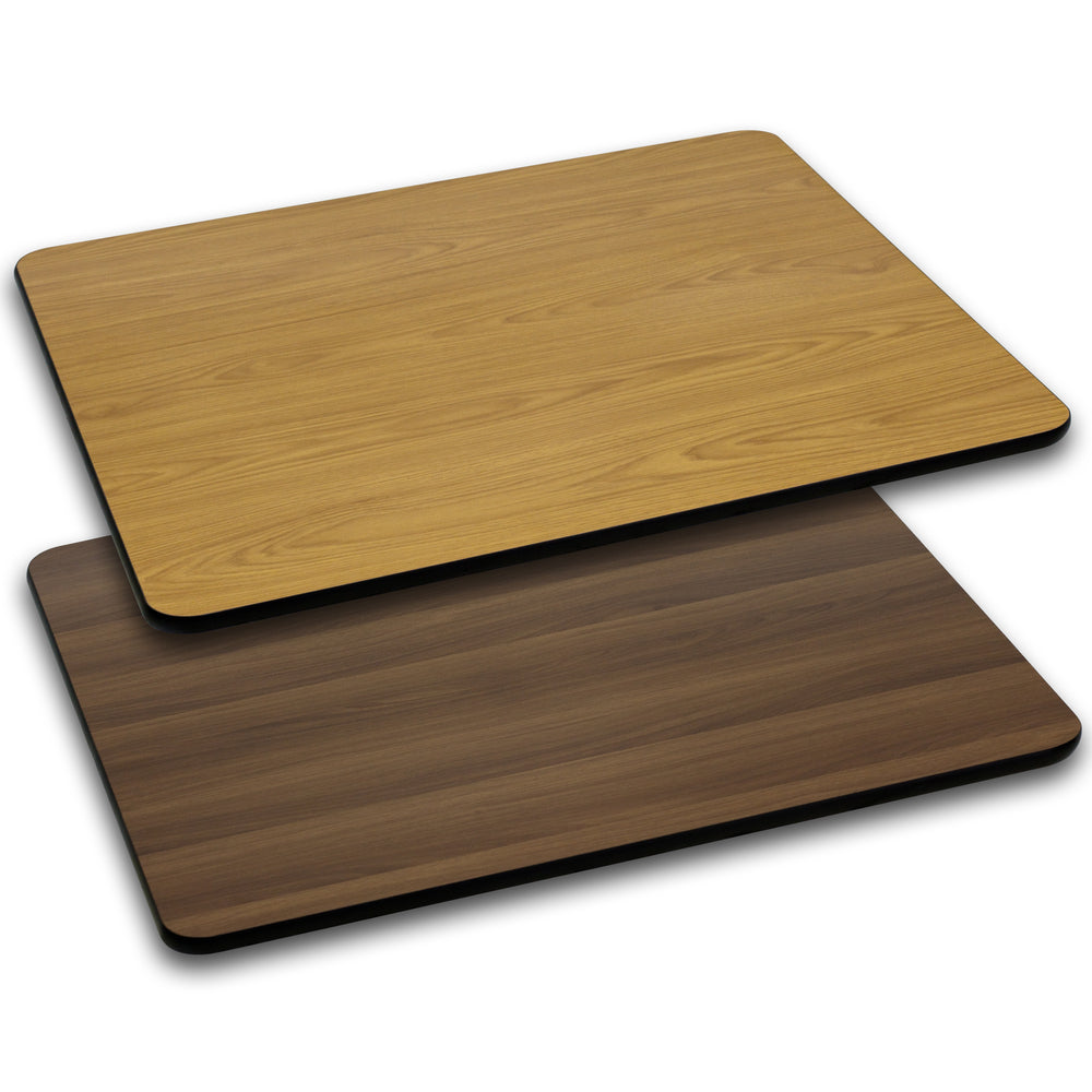 Image of Flash Furniture 30" x 48" Rectangular Table Top with Natural or Walnut Reversible Laminate Top, Brown
