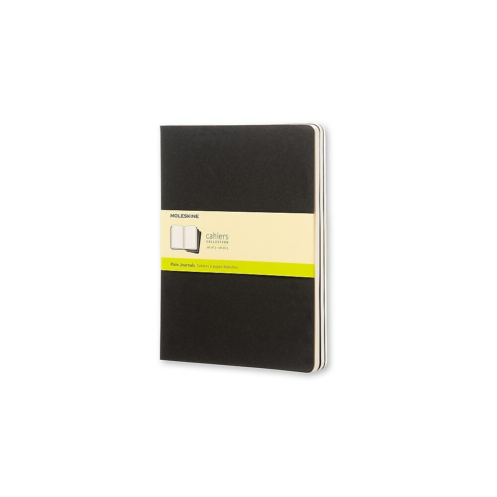 Image of Moleskine Cahier Plain Soft Cover Journals - 7.5" x 9.75" - Black - 3 Pack