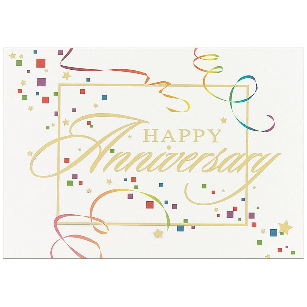 Image of JAM Paper Blank Anniversary Cards Set, Anniversary Squares, 25/Pack (526XA4241WB)