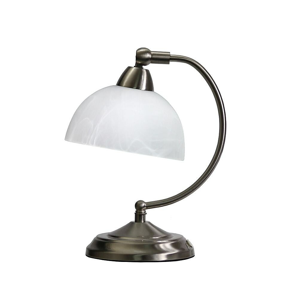 Image of Simple Designs Incandescent Bankers Desk Lamp, Brushed Nickel (LT2029-BSN)