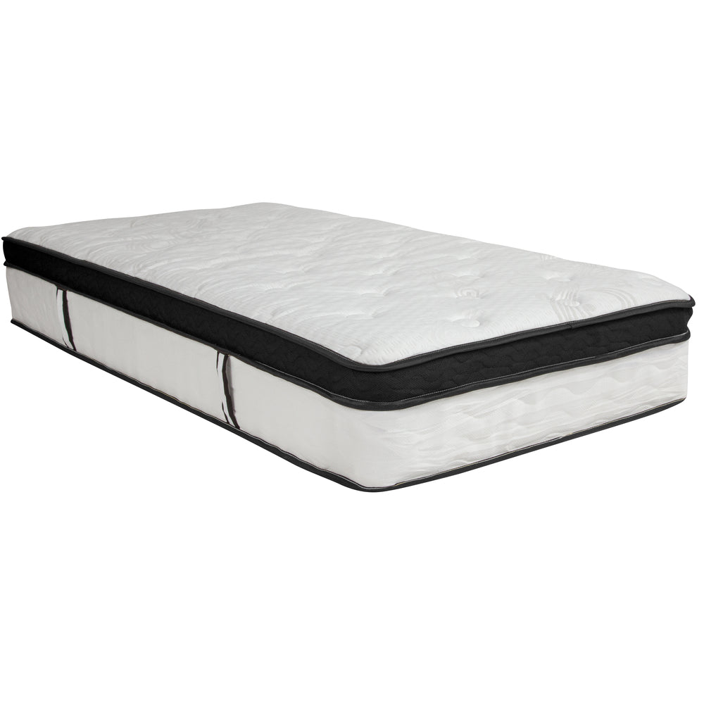 Image of Flash Furniture Capri Comfortable Sleep 12 Inch Memory Foam & Pocket Spring Mattress, Twin in a Box, White