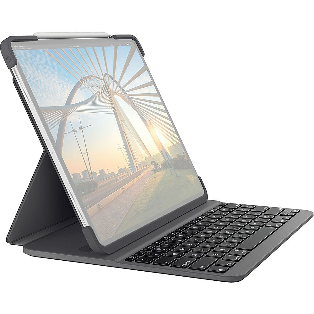 Image of Logitech Slim Folio ProBacklit Bluetooth Keyboard Case for iPad Pro 11-inch (1st, 2nd, 3rd & 4th generation) - Graphite, Grey