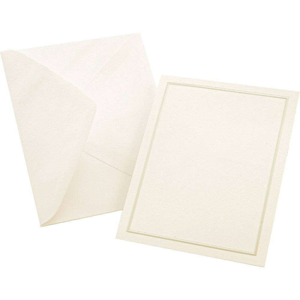 Image of Gartner Studios All Purpose Cards & Envelopes, 4-1/4" x 5-1/2", Pearl Ivory, 50 Pack, White
