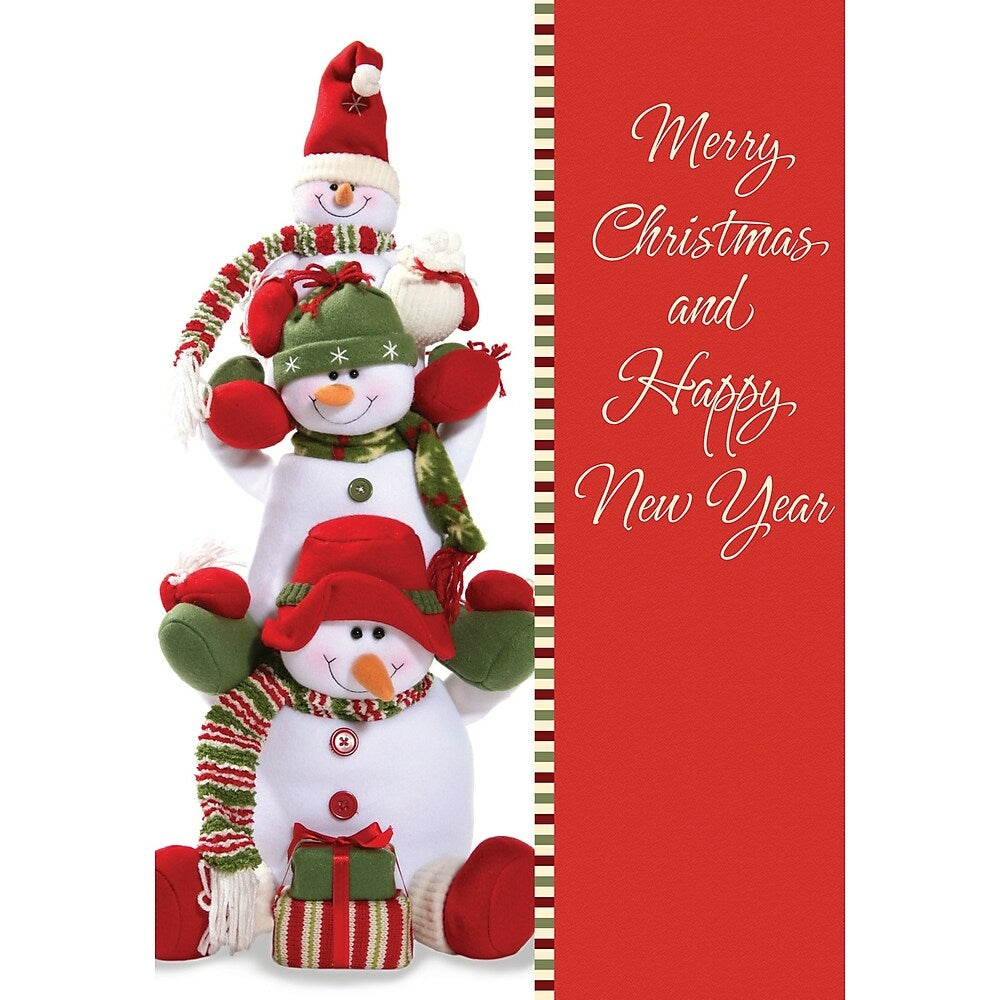 Image of Merry Christmas & Happy New Year, Snowman, 18 Pack