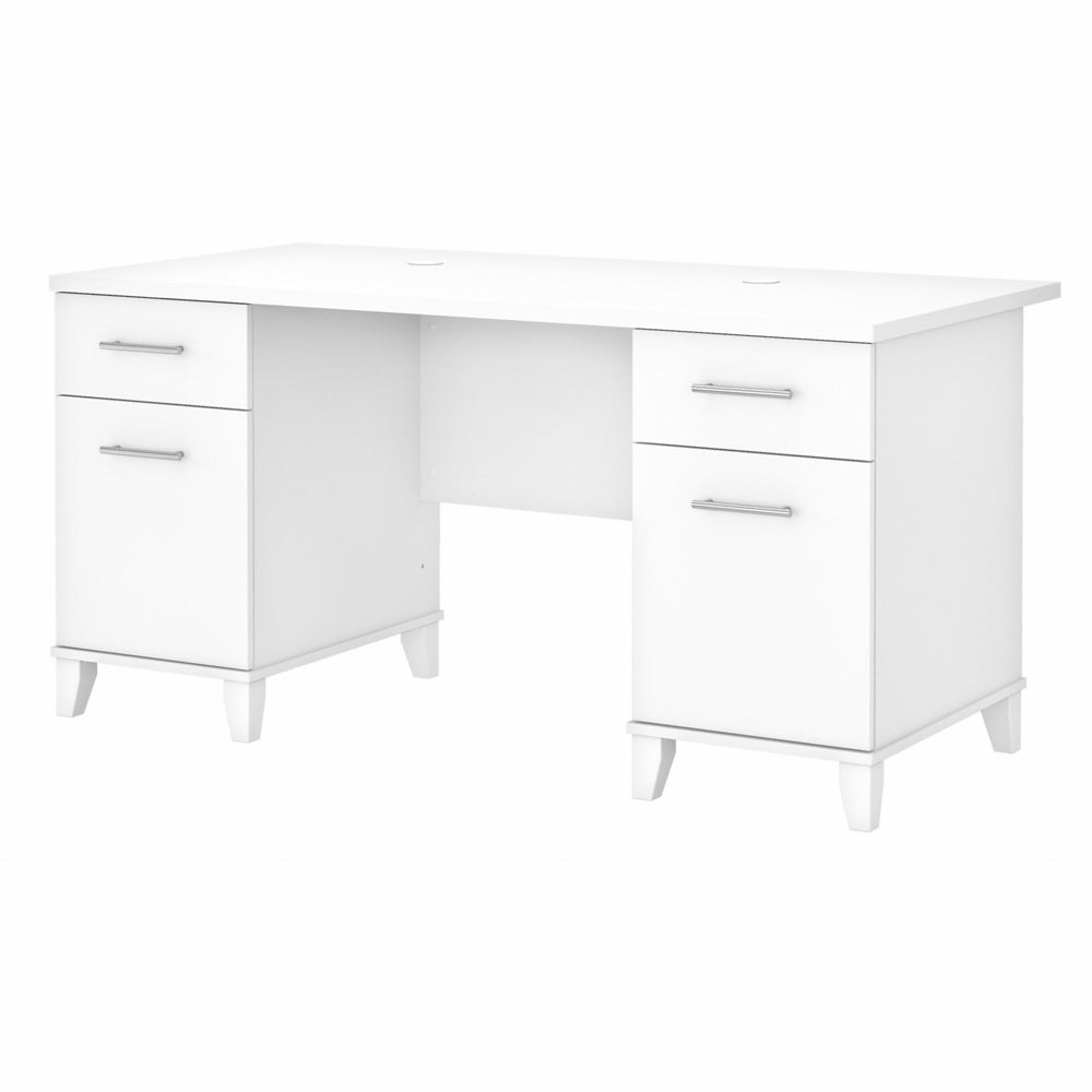 Image of Bush Furniture Somerset 60"W Office Desk with Drawers - White