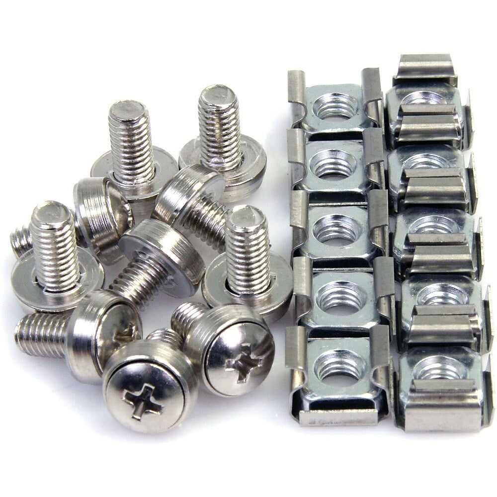 Image of StarTech (\d+\.\d+|\d+) Pack M6 Mounting Screws and Cage Nuts for Server Rack Cabinet