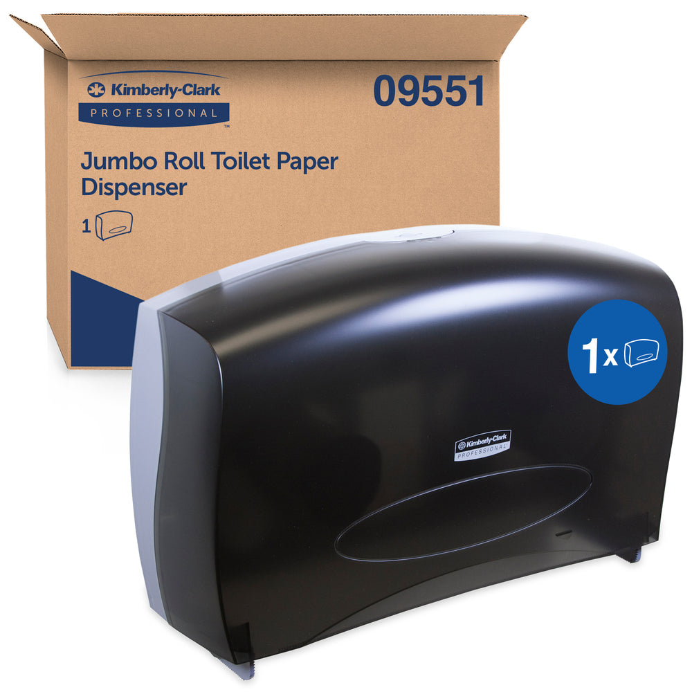 Image of Kimberly-Clark Professional Combo Unit Standard Toilet Paper Dispenser (09551) - Black