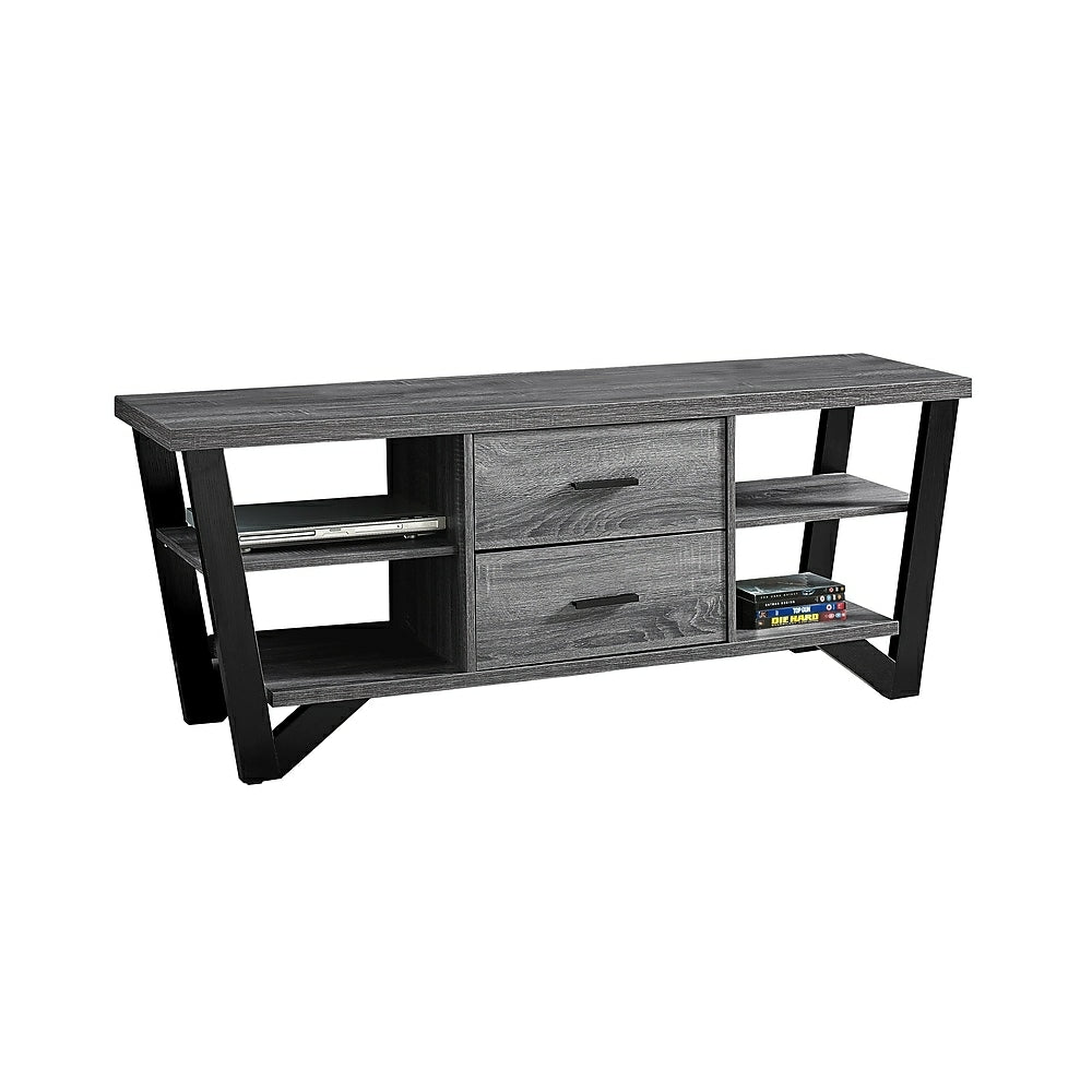 Image of Monarch Specialties - 2762 Tv Stand - 60 Inch - Console - Storage Cabinet - Living Room - Bedroom - Laminate - Grey