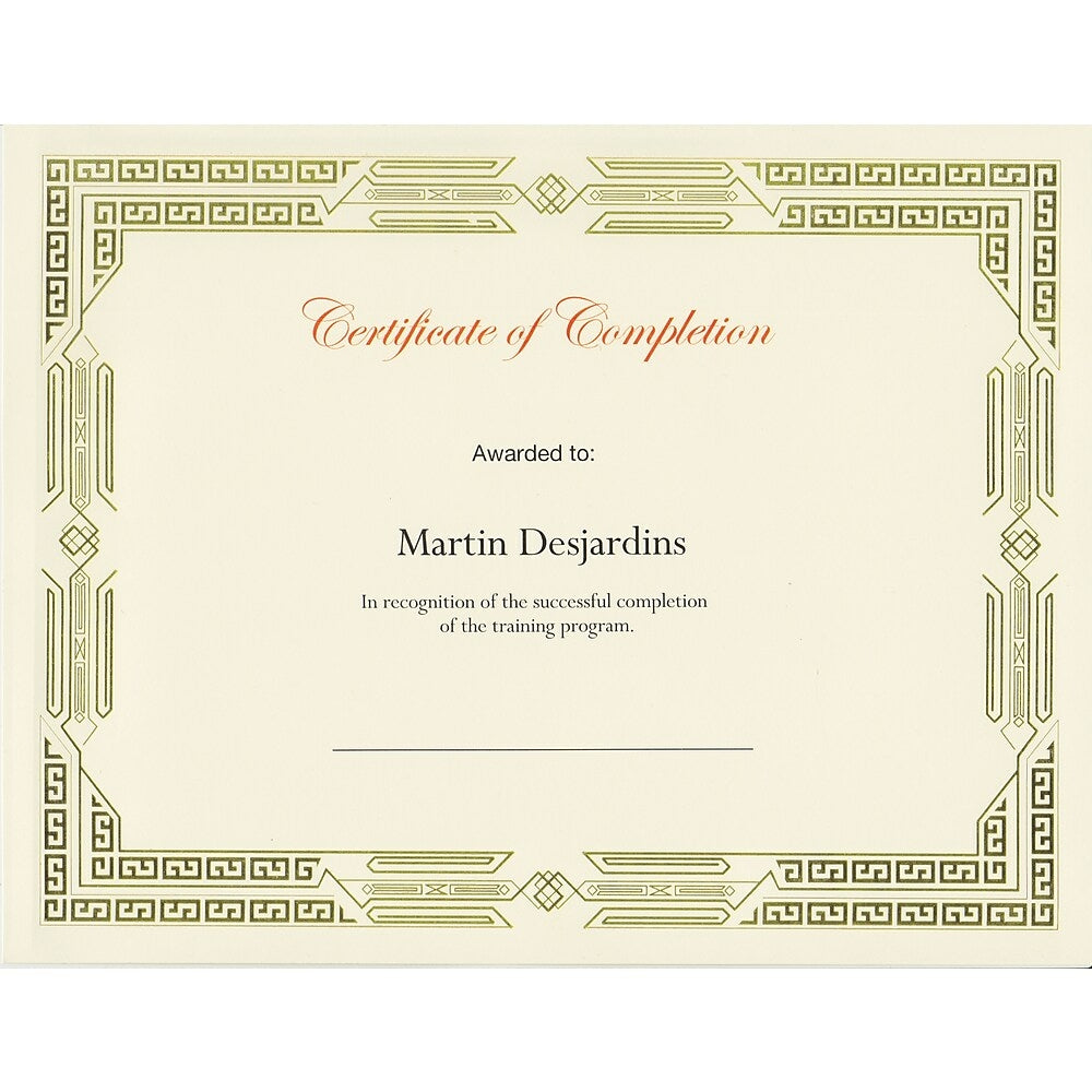 Image of St. James Premium Weight Certificates, Jazz Design, Gold Foil, Ivory, 15 Pack