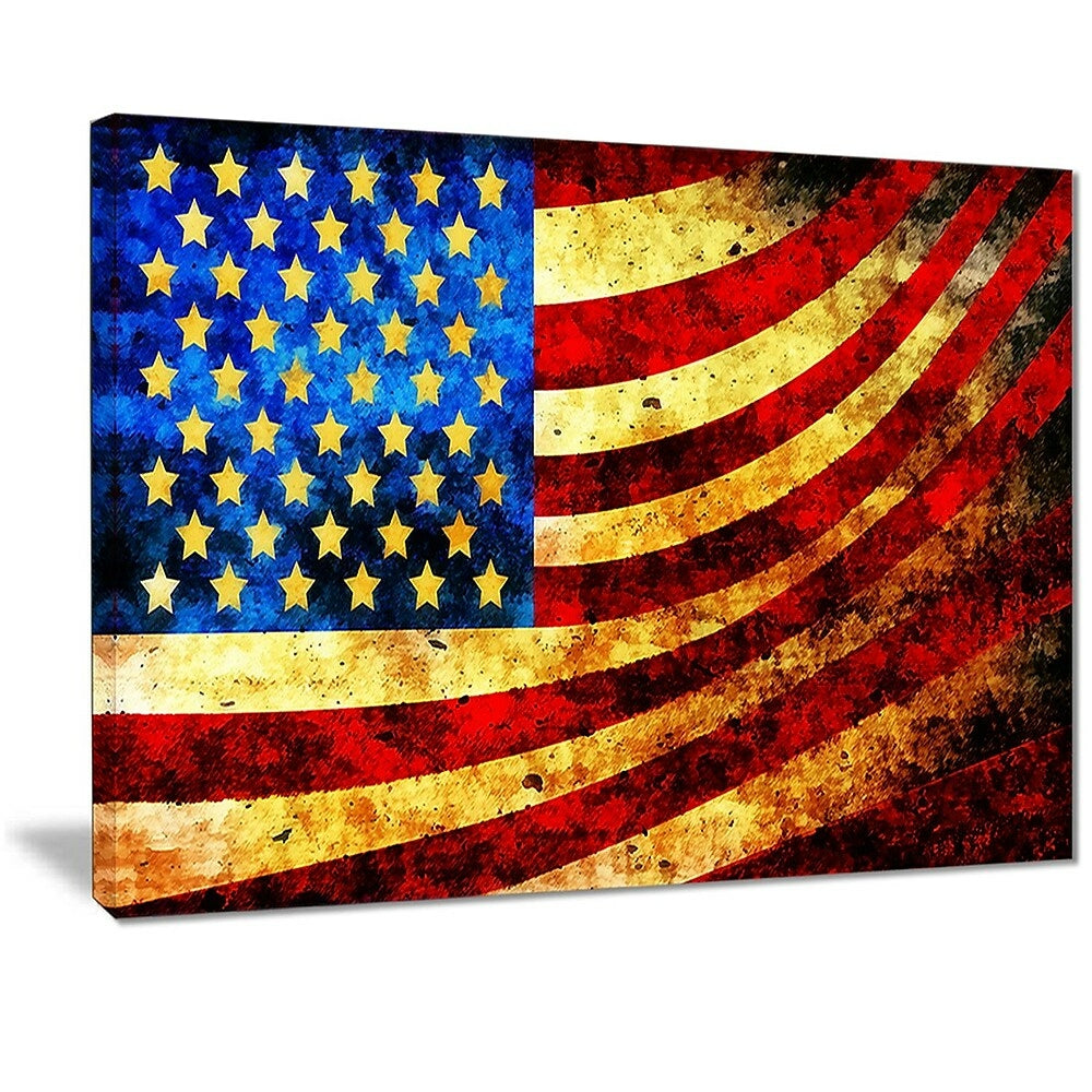 Image of Designart- God Bless America Flag Canvas Art, (PT3017-20X40)