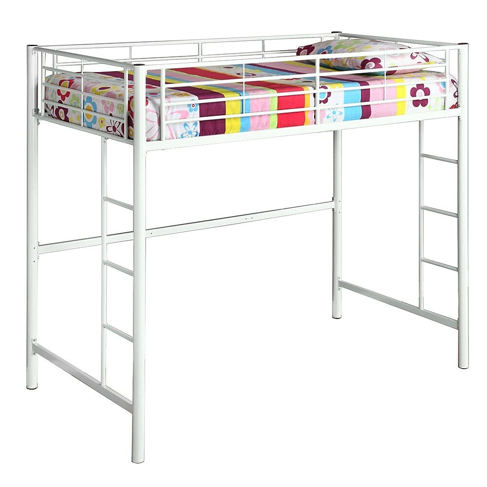 Image of Walker Edison Sunrise 79" Metal Twin/Loft Bunk Bed, White (BTOLWH)