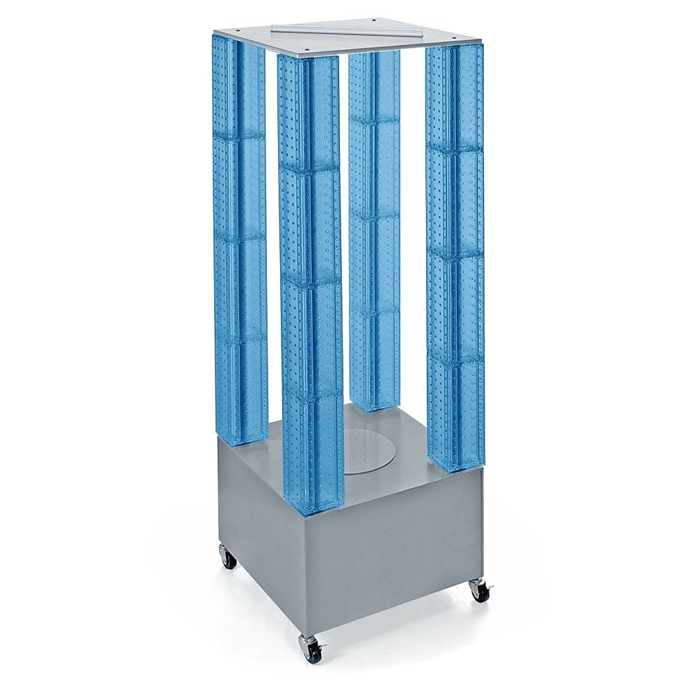 Image of Azar Displays 64" Pegboard Four Tower Display, Blue (700228-BLU)