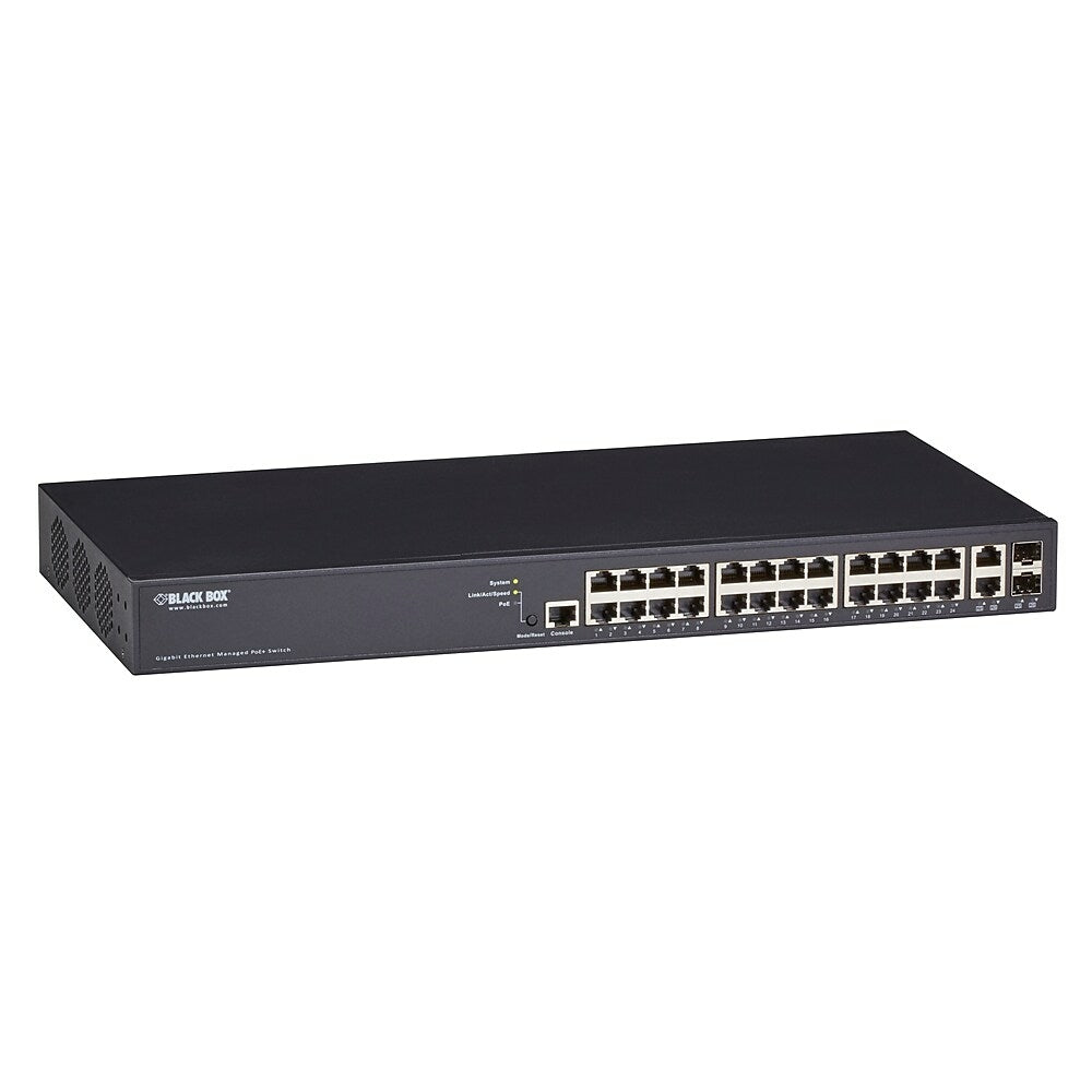 Image of Black Box LPB2926A Gigabit PoEPlus Mnged Switch MediaCento Controller 26-Port