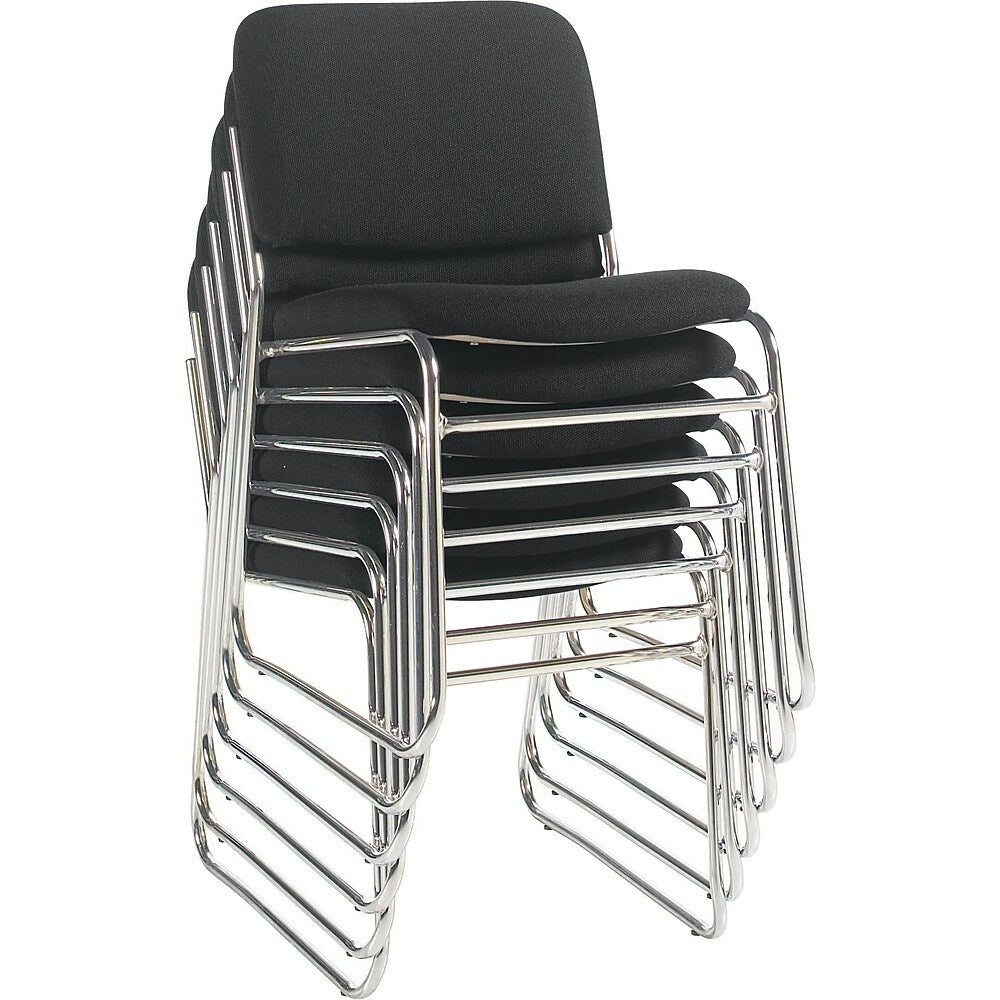 Image of Staples Deluxe Chrome Stacking Chair, Black