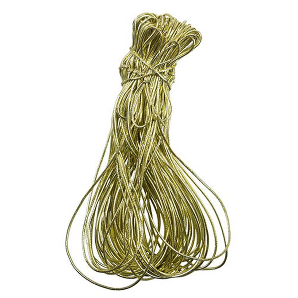 Image of JAM Paper Elastic String Ties - Small - 10" Loop - Gold Metallic - 50 Pack