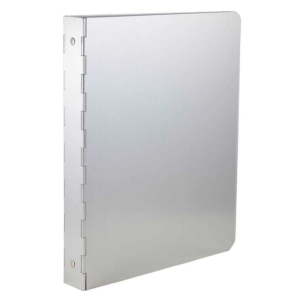 Image of JAM Paper Premium Aluminum 3 Ring Binder, 1 Inch, Silver, Sold Individually (7332), Grey
