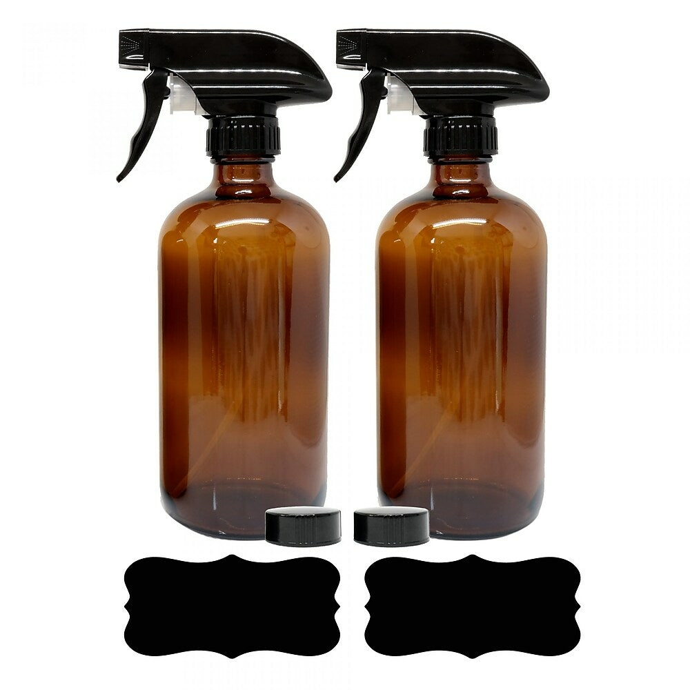 Image of Wamaco Amber 16 oz Glass Spray Bottles, Brown