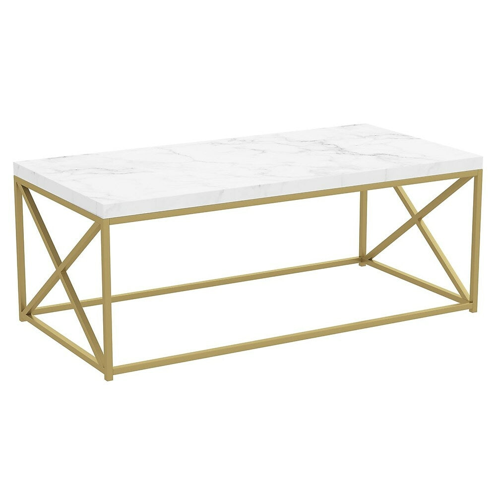 Image of Safdie & Co Coffee Table - 44L - Marble Gold