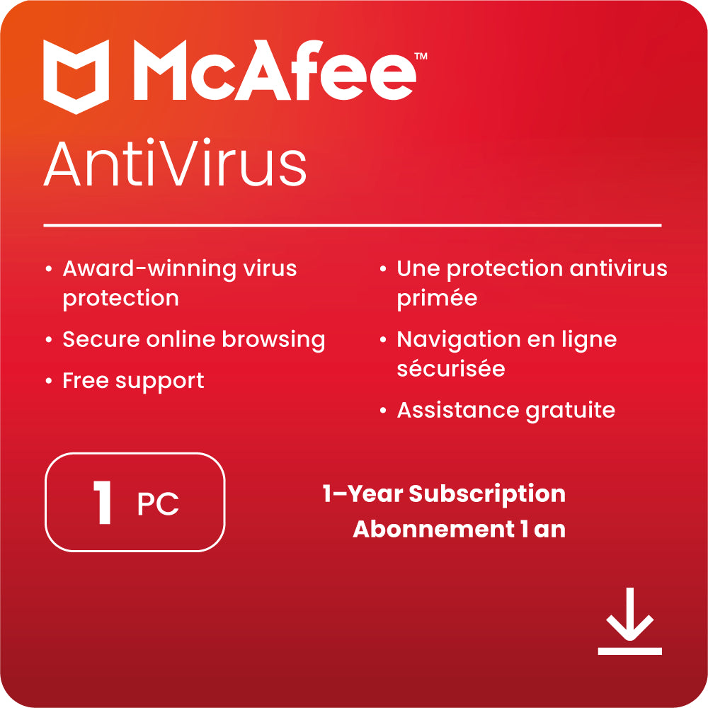 Image of McAfee AntiVirus Internet Security Software for 1 Windows PC - 1-Year Subscription (Download)