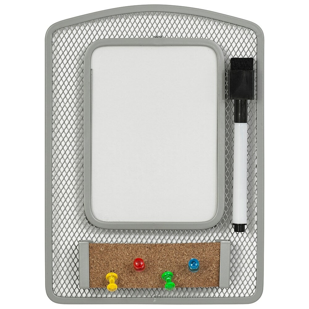 Image of Staples Magnetic Mesh Locker Whiteboard Corkboard Combo - Assorted Colours