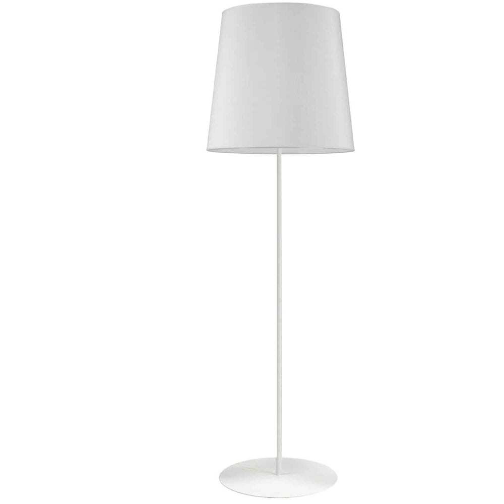 Image of Dainolite Transitional Floor Lamp - 1 Light - White with White Drum Shade