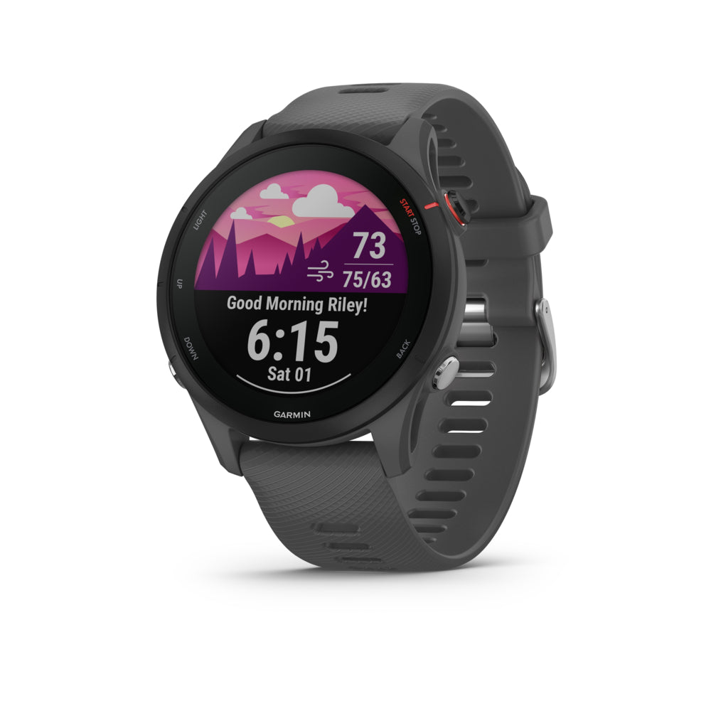 Image of Garmin Forerunner 255 Running Smartwatch and Fitness Tracker - Slate Grey