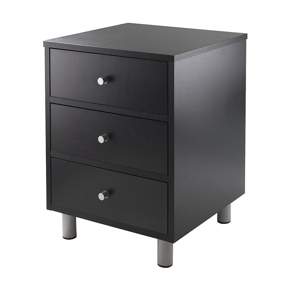 Image of Winsome Daniel Accent Table With 3 Drawers, Black