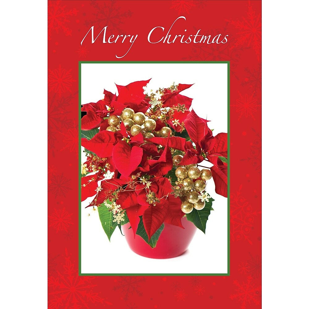 Image of Merry Christmas, Poinsettia, 18 Pack