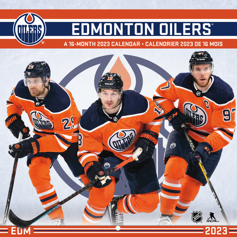 Image of DateWorks 2023 Edmonton Oilers 16-Month Wall Calendar - 12.00" W x 12.00" H - Bilingual