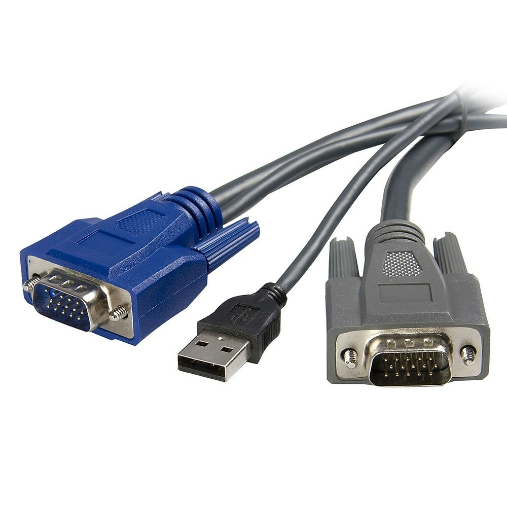 Image of StarTech Ultra, Thin USB VGA 2-in-1 KVM Cable, 6 Ft., Grey